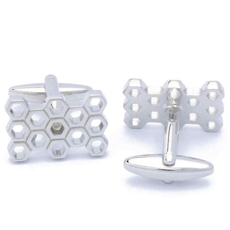 Boutons de manchette abeille Argent et résine noire 